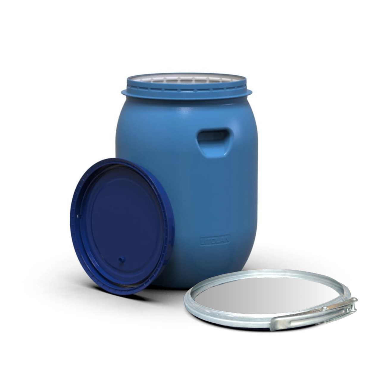 Бочка пластиковая Litolan с металлическим хомутом герметичная пищевая 55 л