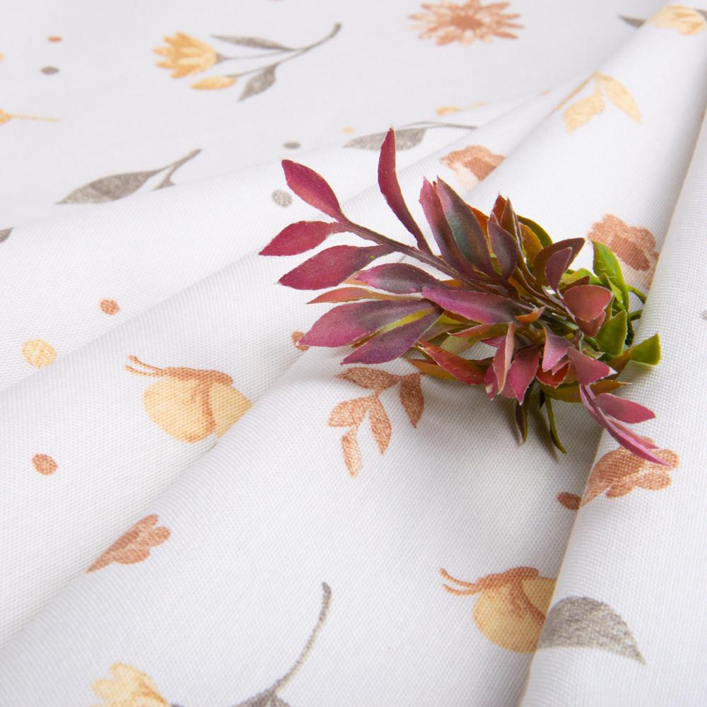 Тканина декоративна скатерна Квіти бавовна з водовідштовхувальним просоченням 220 гр/м2 180 см Бежевий (26926) - фото 5