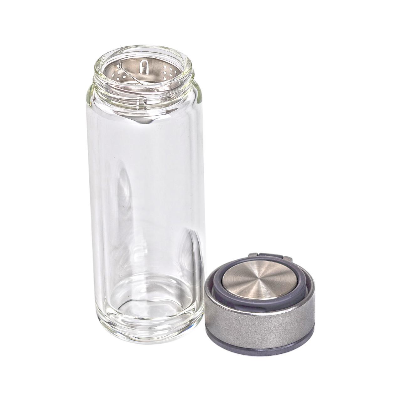 Термос стеклянный с двойными стенками и ситечком 330 мл Серый (2431236545) - фото 5 Термос стеклянный с двойными стенками и ситечком 330 мл Серый (2431236545) - фото 5