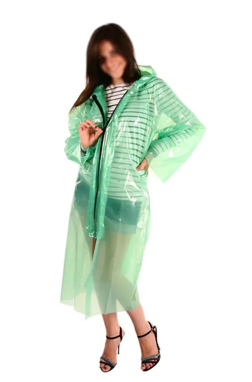 Дождевик туристический на молнии 60 мкм 107х80 см Зеленый (1008479-Green)