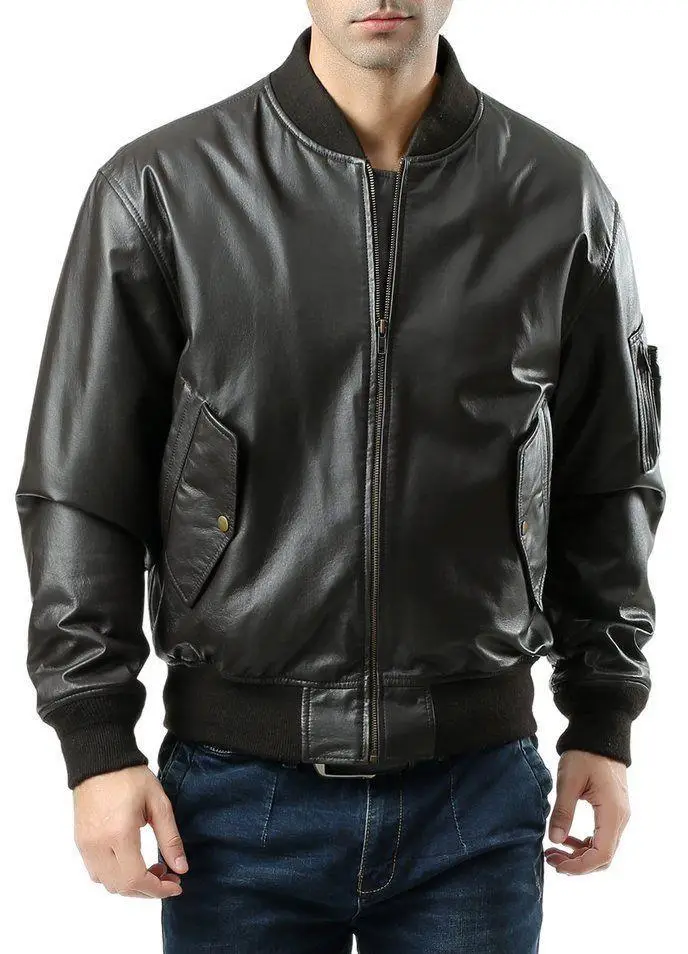 Льотна куртка Alpha Industries Leather MA-1 Flight Jacket XL Black (MLM21000A1BXL) - фото 4