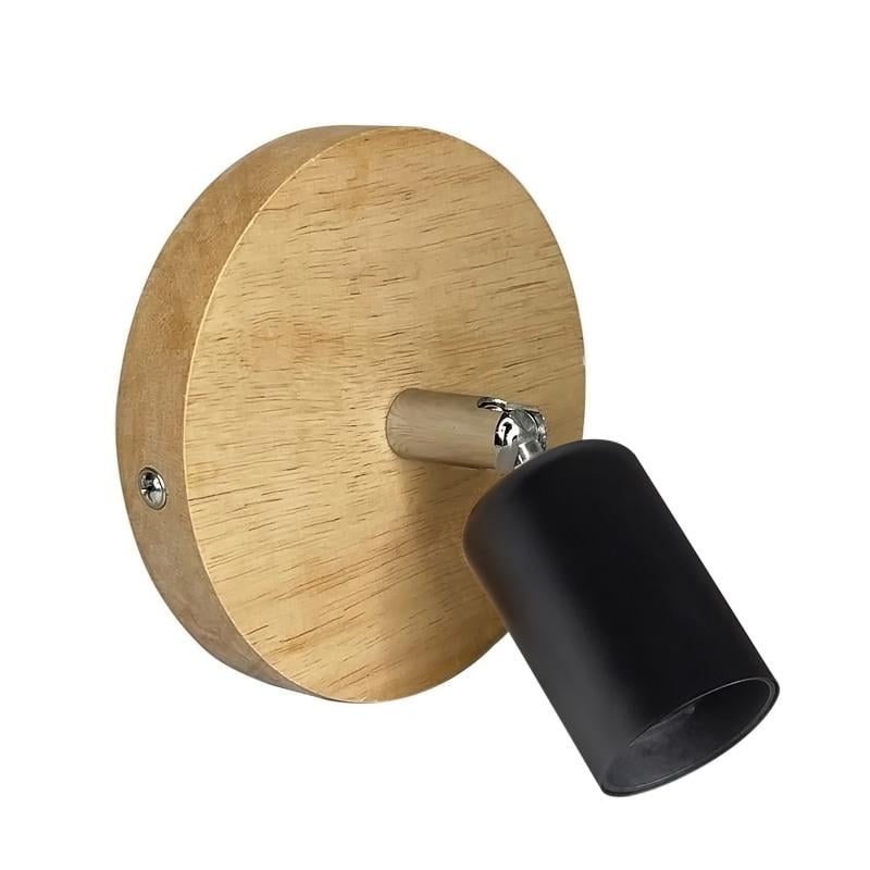 Бра в скандинавском стиле SK-S1 с деревянной основой Черный