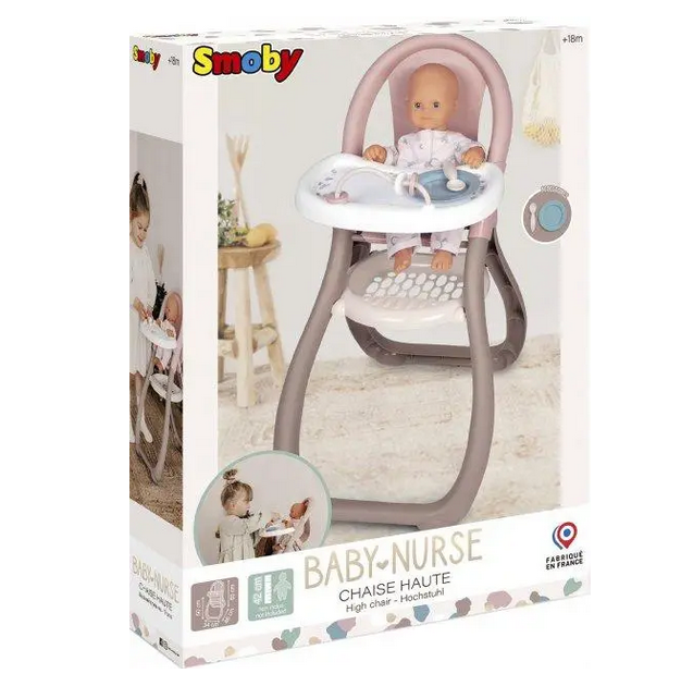 Стільчик для годування Smoby Toys Baby Nurse Сірий/Рожевий (220370)