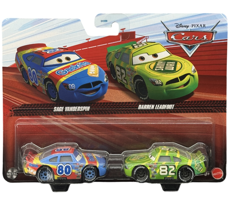 Набір автомобілів машинок Mattel Тачки Disney Pixar Cars Sage Vanderspin & Darren Leadfoot (29658365)
