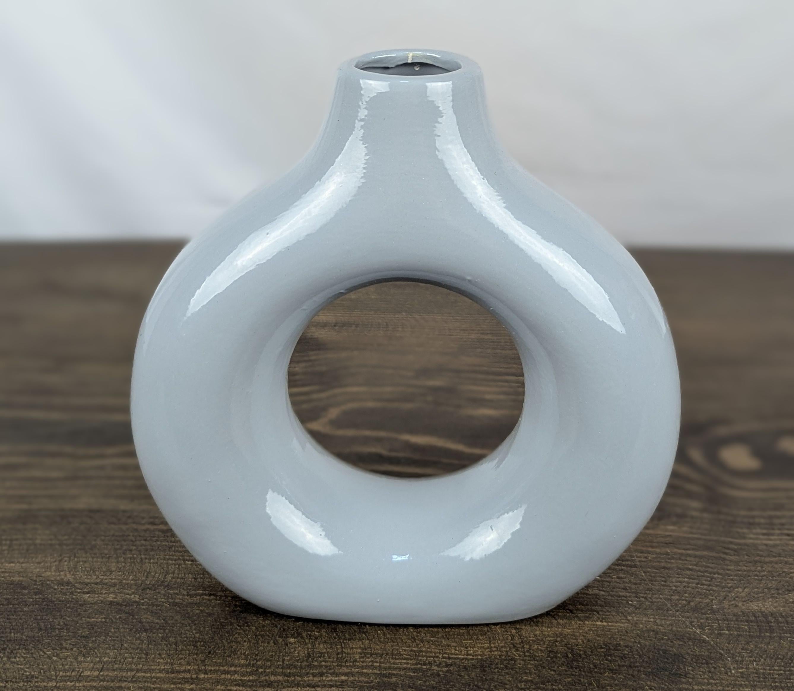 Ваза Nana ceramics Стайл 21 см глянец Серый Ваза Nana ceramics Стайл 21 см глянец Серый