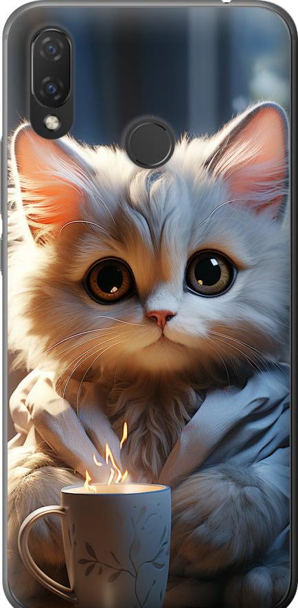 Чехол на Huawei P Smart Plus White cat (5646t-1555-42517)