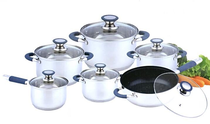Набор кастрюль из нержавеющей стали Benson BN-193 12 пр.