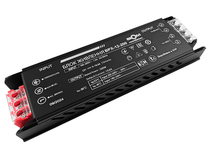 Блок живлення Biom Professional 200W IP20 12V BPX-200 16,6А (9342)