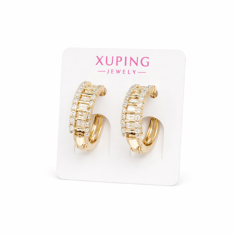 Серебряные серьги с аметистом и фианитами гипоаллергенные Золотистый (2931574582)