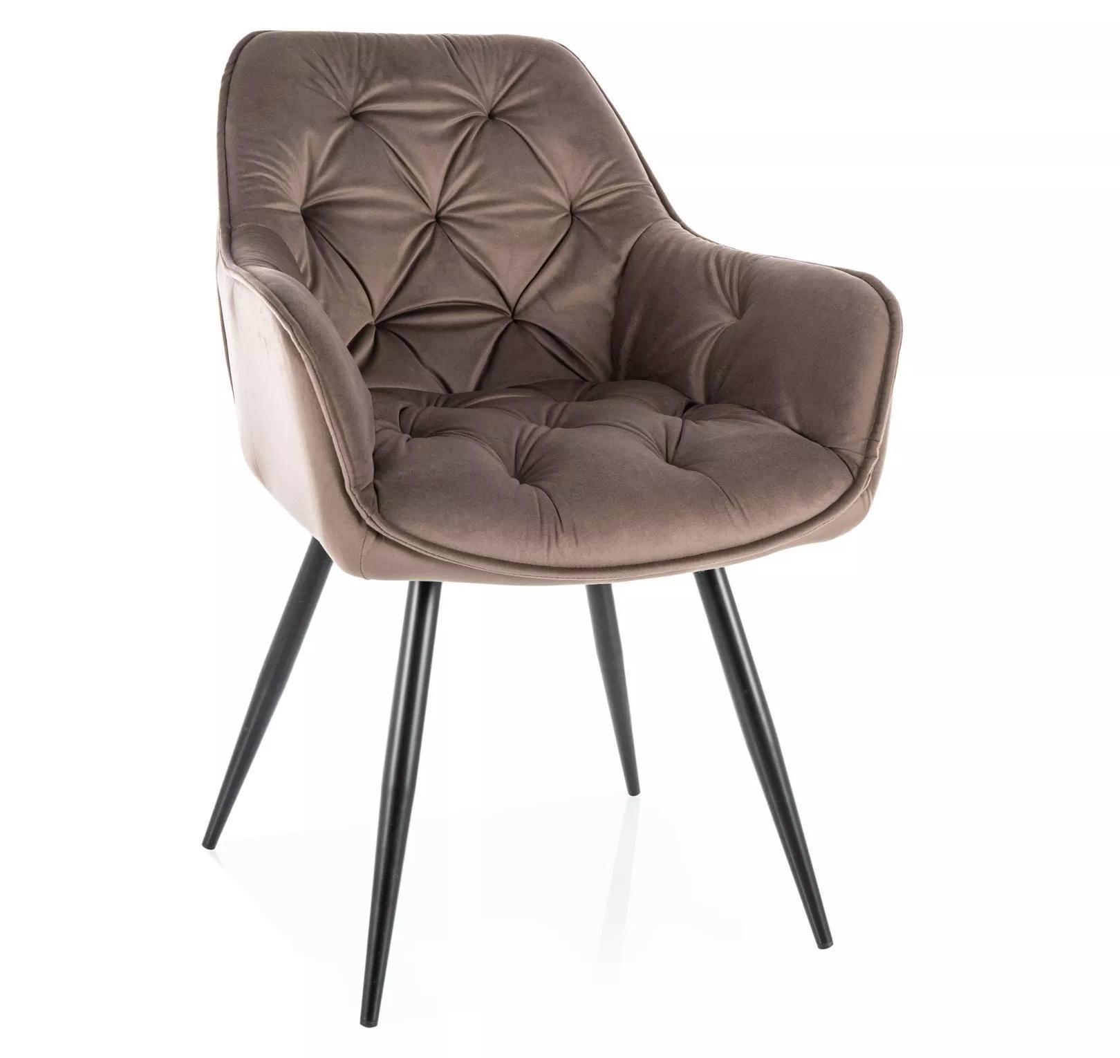 Стул кухонный Signal CHERRY VELVET Черный/Капучино (BL.38CHERRYVCCA)