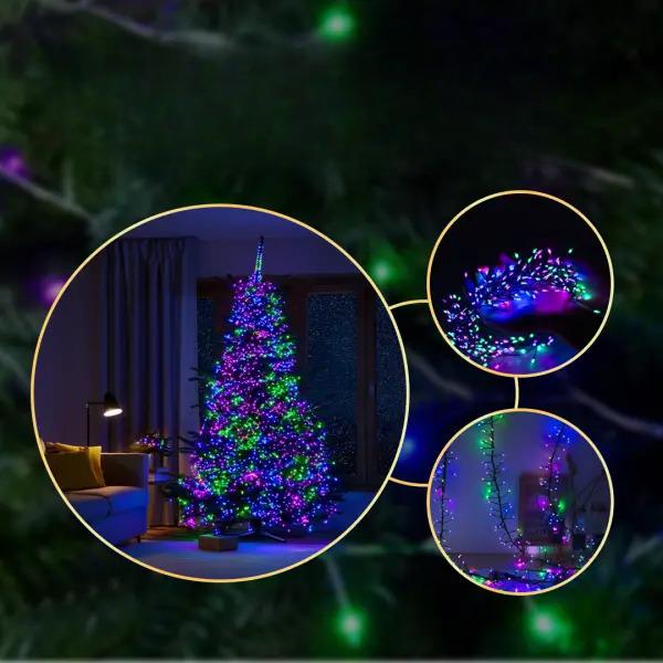 Гирлянда-нить Роса Хвойная лапа 3000 LED 100 м Зеленая нить/Разноцветный свет (D3000L100MGML) - фото 5 Гирлянда-нить Роса Хвойная лапа 3000 LED 100 м Зеленая нить/Разноцветный свет (D3000L100MGML) - фото 5