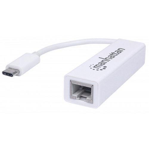 Переходник Manhattan 507585 USB Type C Ethernet RJ45 1000 Мб 13 см White (565419)