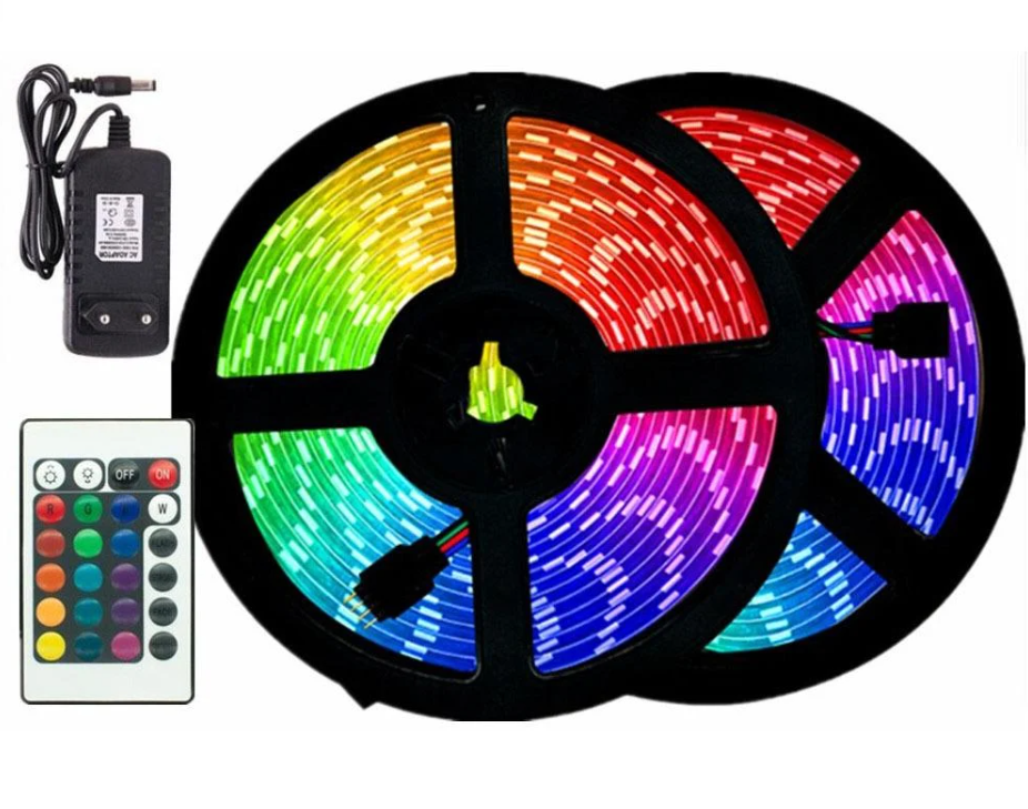 Світлодіодна стрічка RGB 3528 з пультом і блоком живлення 5 м