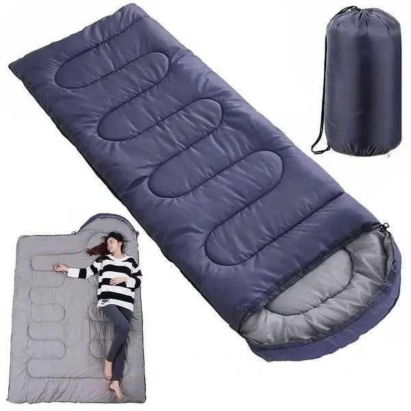 Спальный мешок 210×75×4 см Темно-синий - фото 9