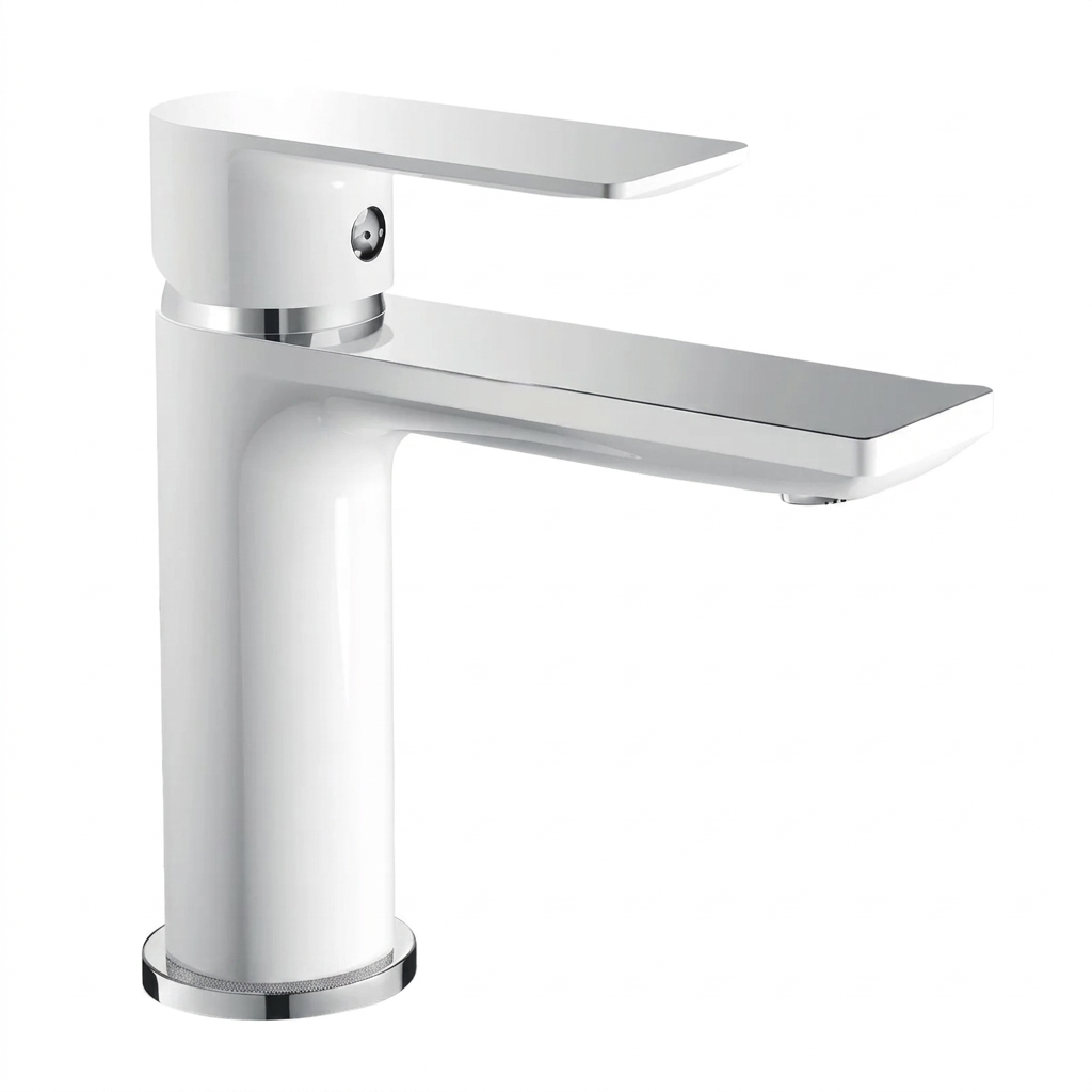 Смеситель для раковины Haiba Alex 001 однорычажный Белый матовый (HB9562)