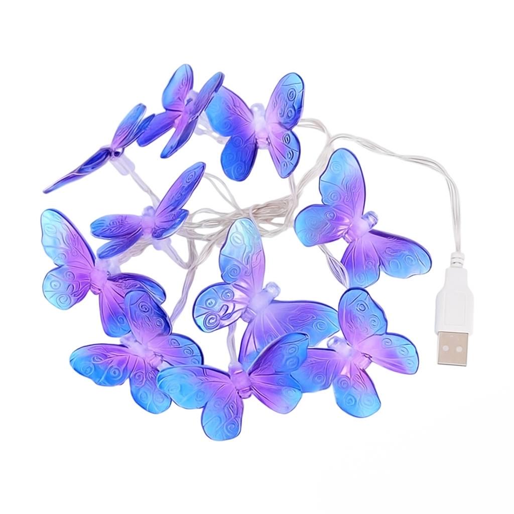 Гирлянда нитка бабочки 4,3 м от USB Фиолетовый (0da14818) - фото 3