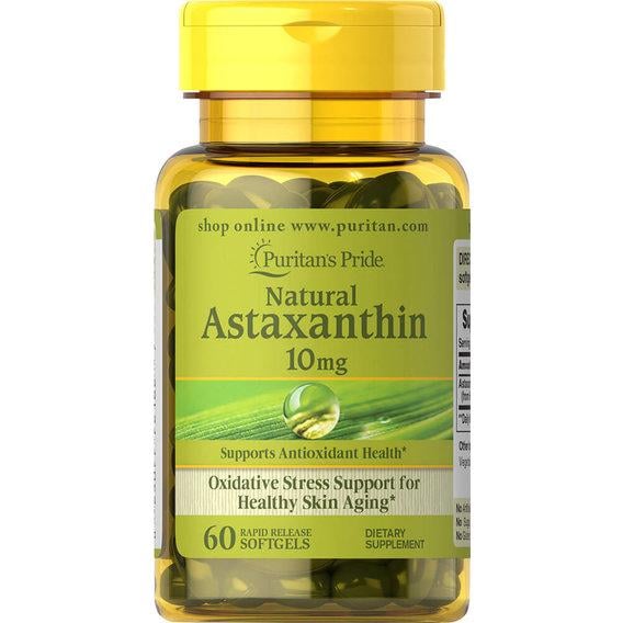 Астаксантин Puritan's Pride Natural Astaxanthin 10 мг 60 Softgels Астаксантин Puritan's Pride Natural Astaxanthin 10 мг 60 Softgels