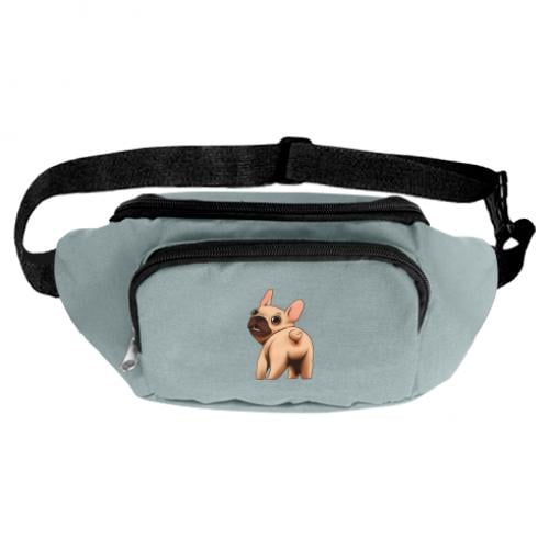 Поясная сумка-бананка Французский бульдог Серый (15153595-4-190305)