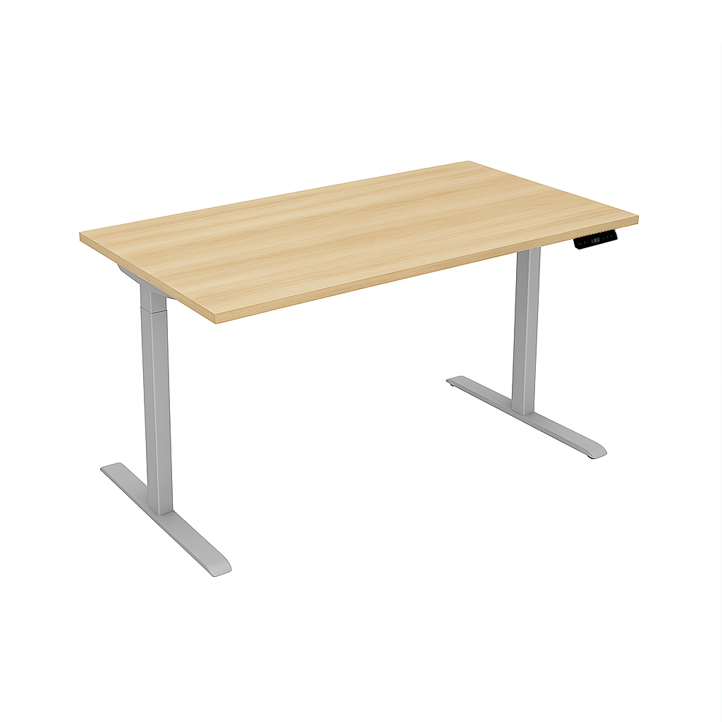 Стіл Almant з електричним регулюванням висоти двомоторний Сірий/Бук Артізан перламутровий (69901СірБап)