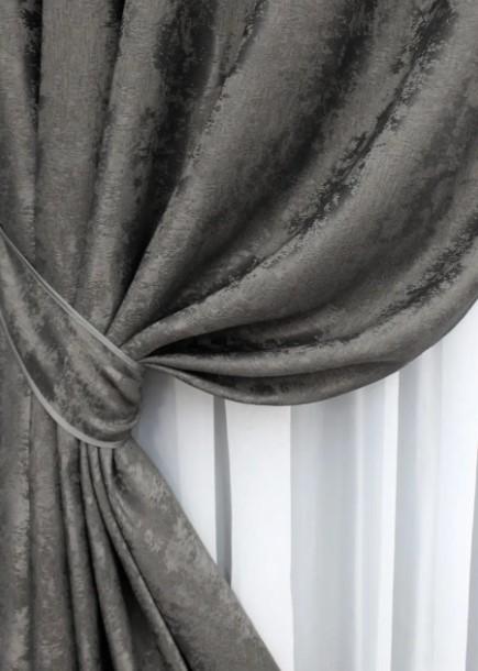 Комплект штор на люверсах Sultan XO жаккард 1,5х2,5 м 2 шт. Темно-серый (1558ш 37-0182) - фото 5 Комплект штор на люверсах Sultan XO жаккард 1,5х2,5 м 2 шт. Темно-серый (1558ш 37-0182) - фото 5