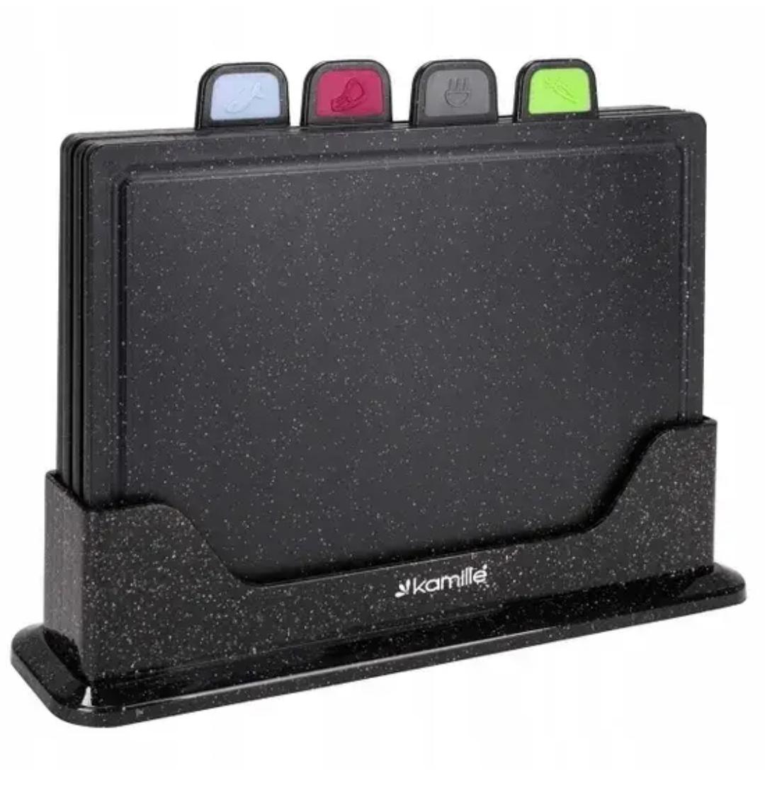 Набор разделочных досок Magio на подставке 5 предметов Черный (MG-1255B)