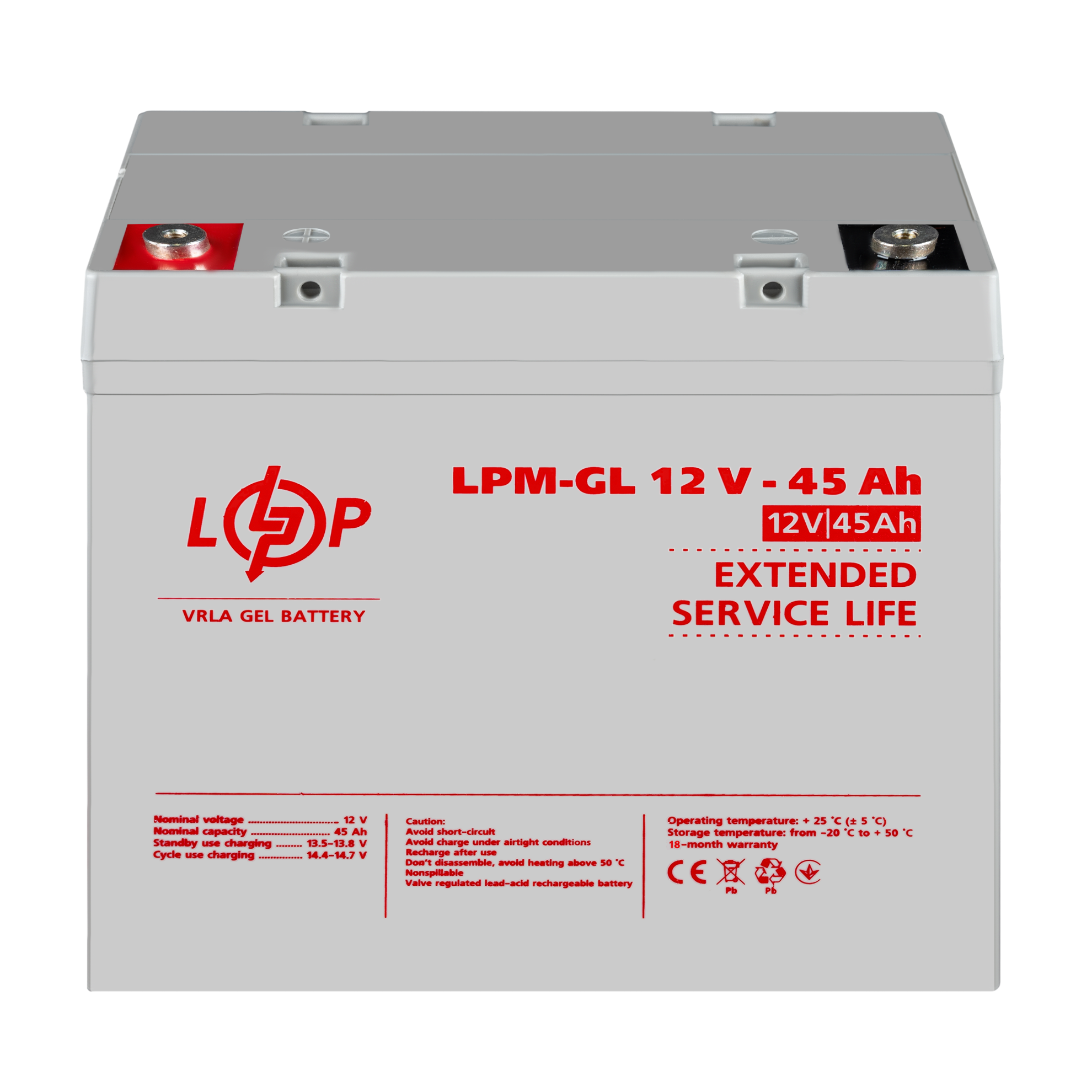 Аккумулятор гелевый LPM-GL 12V-45 Ah - фото 2 Аккумулятор гелевый LPM-GL 12V-45 Ah - фото 2
