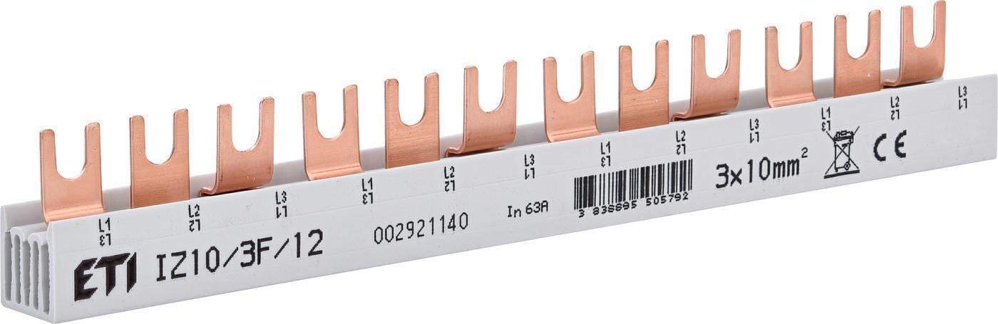 Шина питания ETI Fork IZ 10/3F/12 10 мм2 3P 0,21 м 12-модульная (2921140)