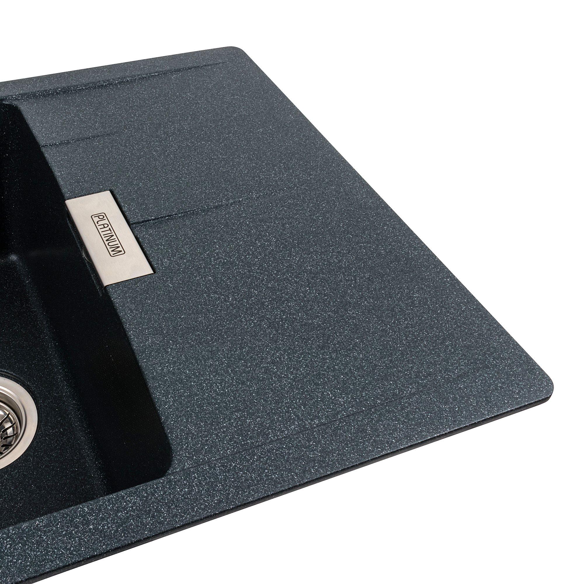 Мойка для кухни гранитная Platinum 6250 ZIRKONE матовая Антрацитовый - фото 3 Мойка для кухни гранитная Platinum 6250 ZIRKONE матовая Антрацитовый - фото 3