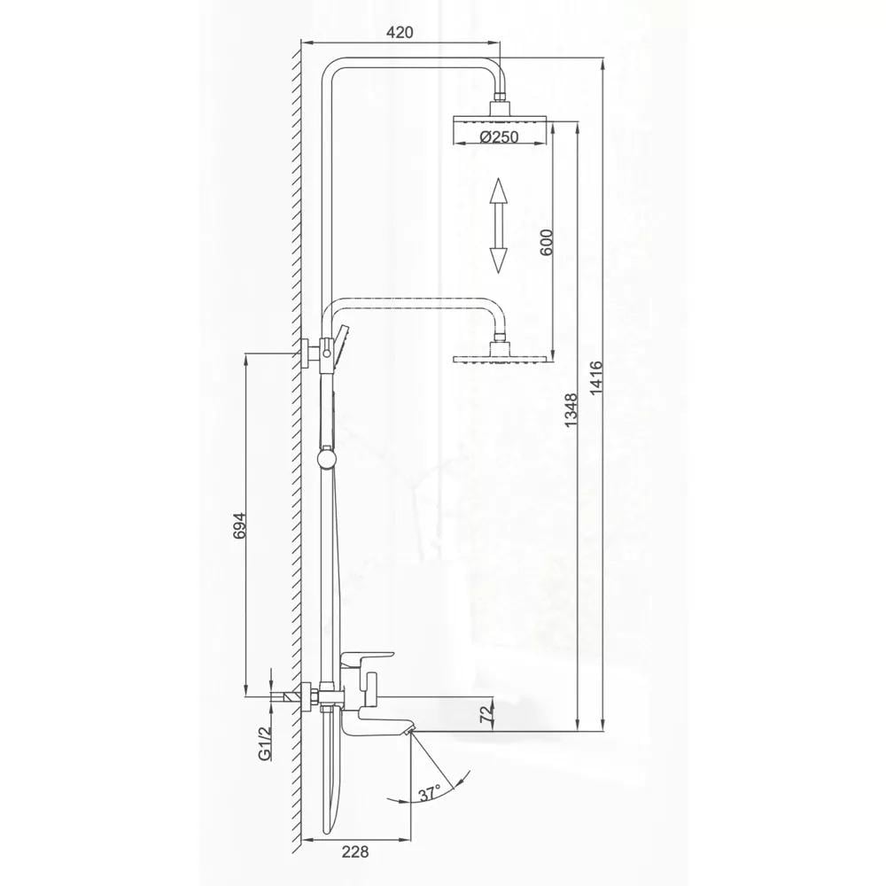 Душевая система Frap F2417-6 (1046107) - фото 4