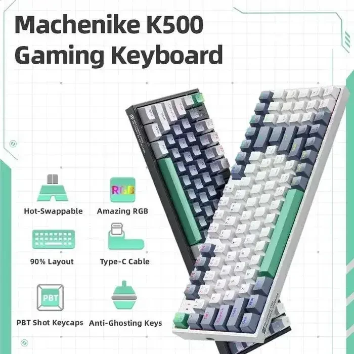 Клавіатура Механічна Machenike K500-B61 Міні Формату 60% Ігрова RGB Підсвічування Hot-Swap