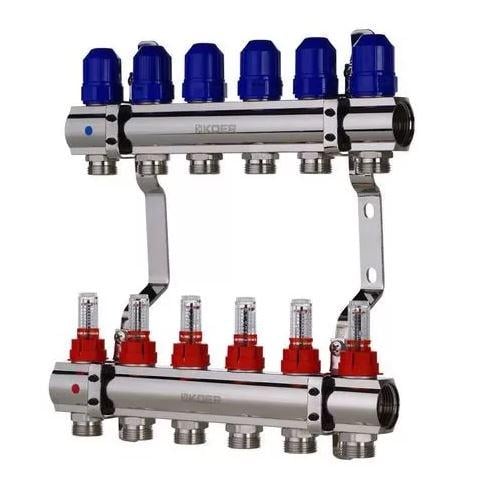 Колекторний блок з витратомірами KOER KR.1110-06 1"x3/4" (KR2643) Колекторний блок з витратомірами KOER KR.1110-06 1"x3/4" (KR2643)