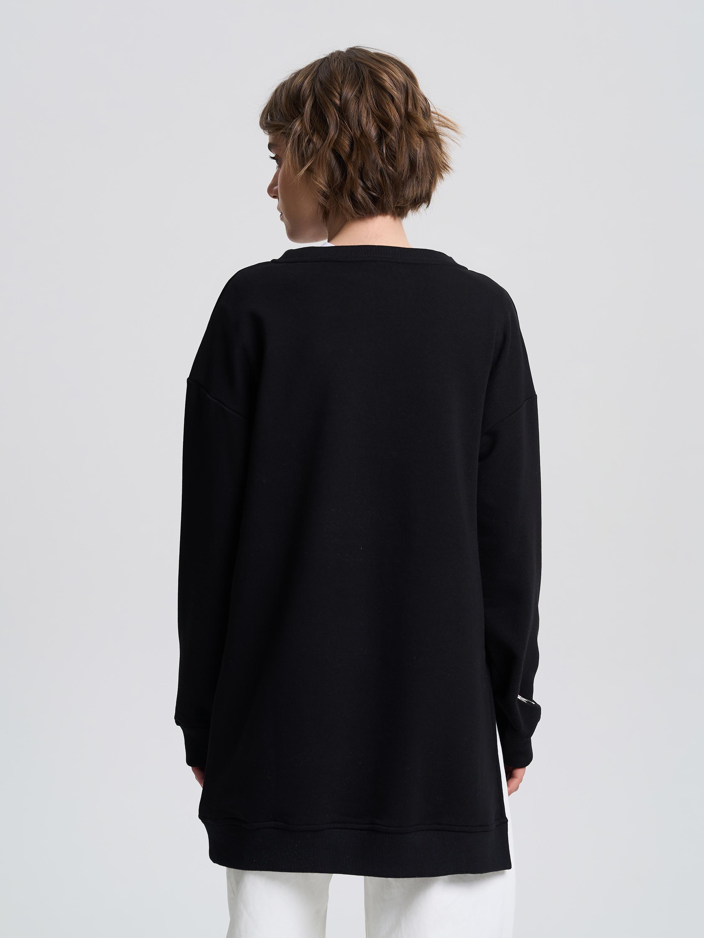 Свитшот-туника женский ROZA 240647 XS Черный (4824005719165) - фото 3