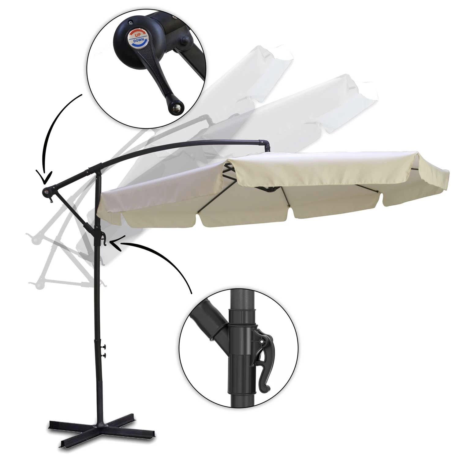 Парасоля садова кутова Plonos з нахилом 3,5 м Кремовий (4231) - фото 7