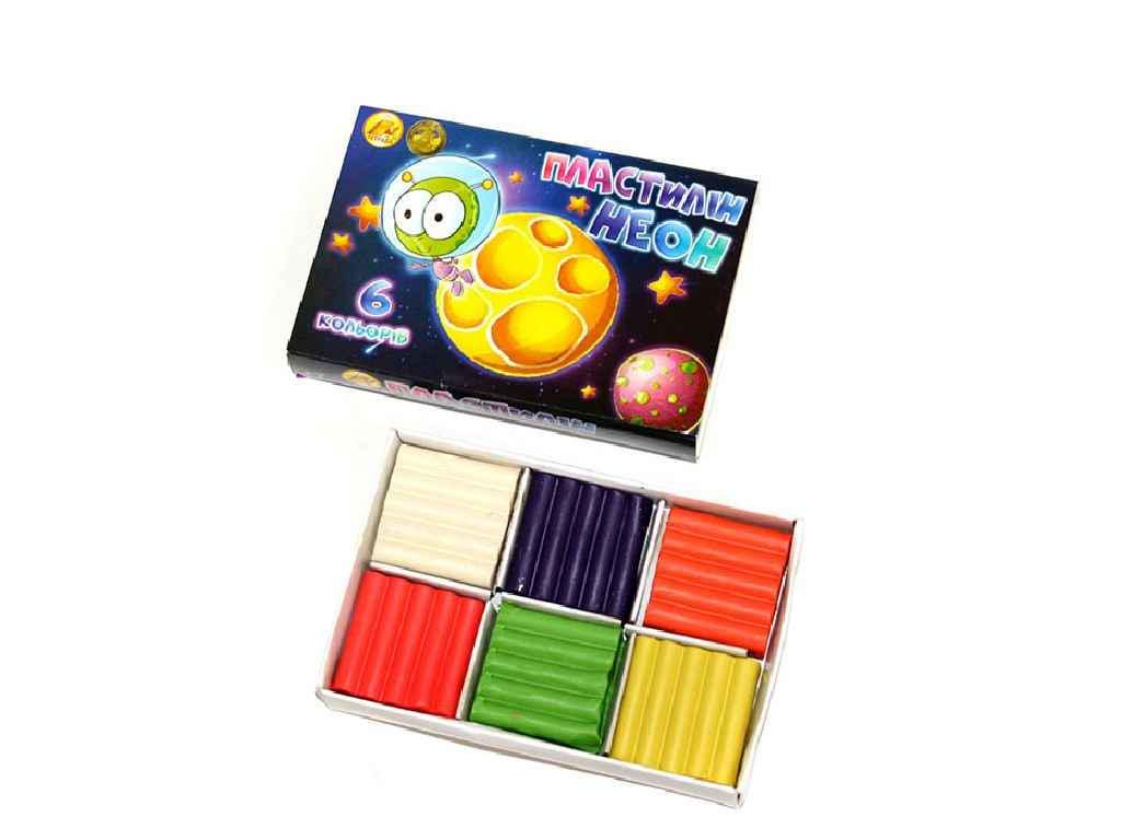 Пластилин Тетрада ТЕ274 6 цветов 110 г НЕОН с добавлением воска (527896)