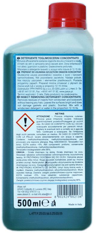 Средство для удаления остатков насекомых Atas Netins концентрат в бачок омывателя 500 мл (000009590) - фото 2