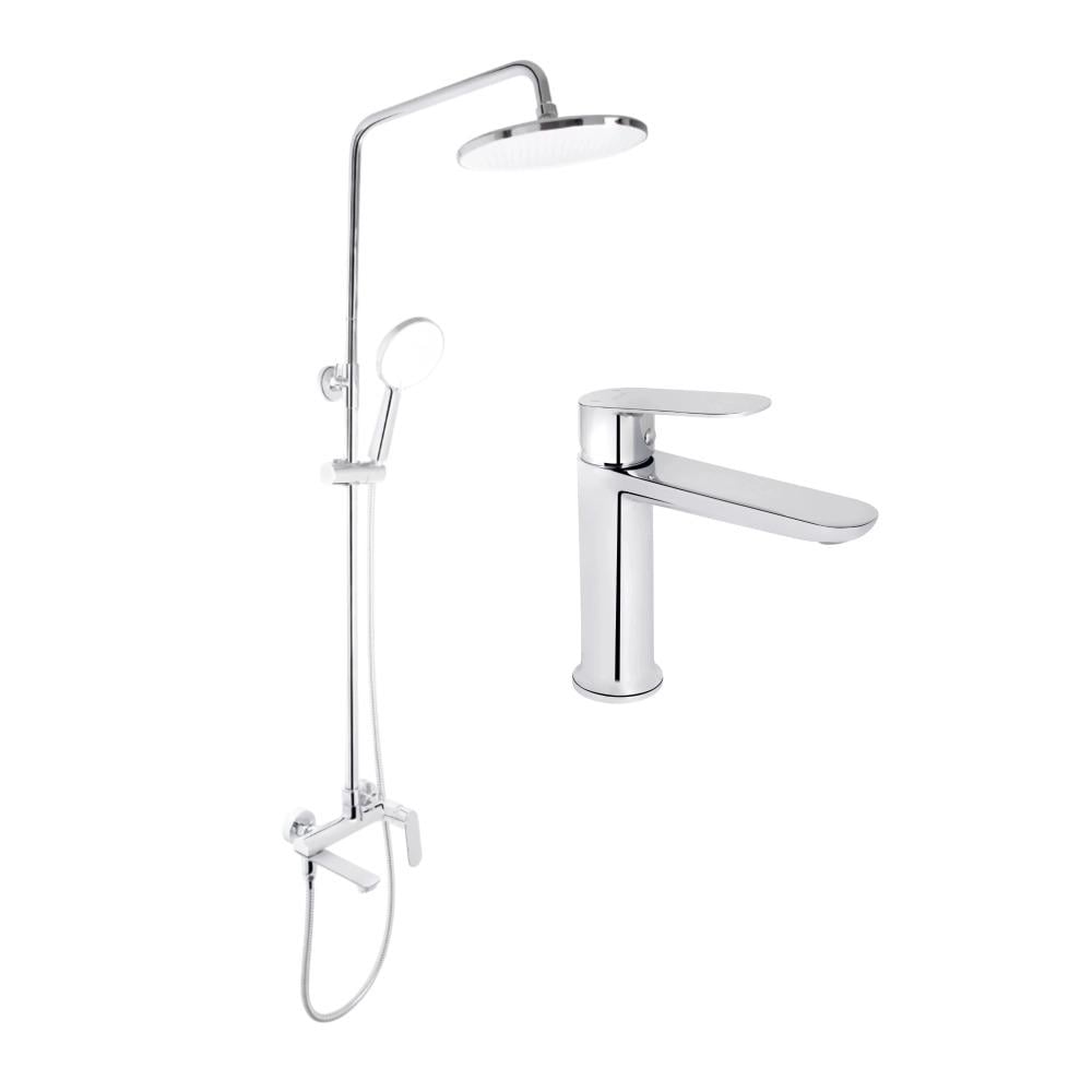 Набір змішувачів для ванни та умивальника Qtap Evia QTEVI2701CRM47576/QTEVI111CRM47583 (28542728)