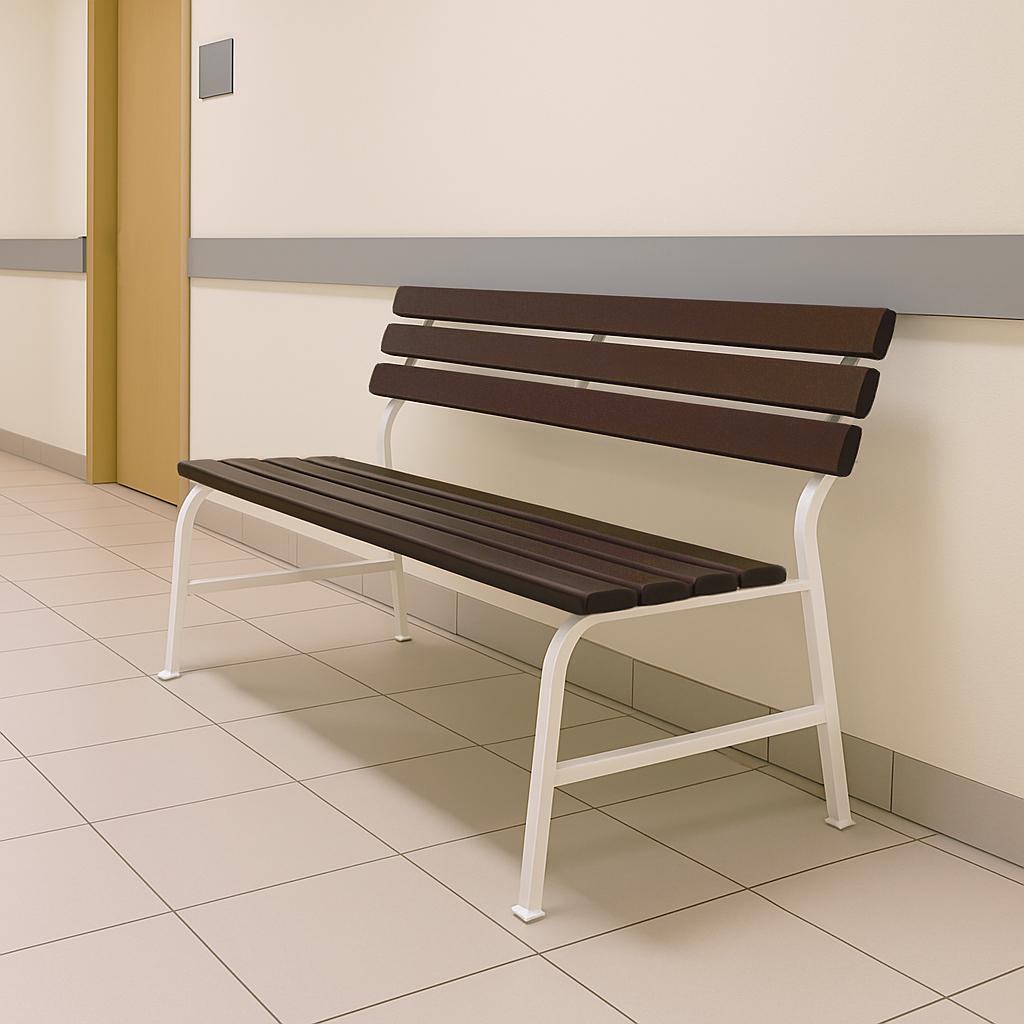 Лавка пластикова ТОБІ ШО для дачі/саду та парку 1504х822х707 мм Коричнево-Білий - фото 2 Лавка пластикова ТОБІ ШО для дачі/саду та парку 1504х822х707 мм Коричнево-Білий - фото 2