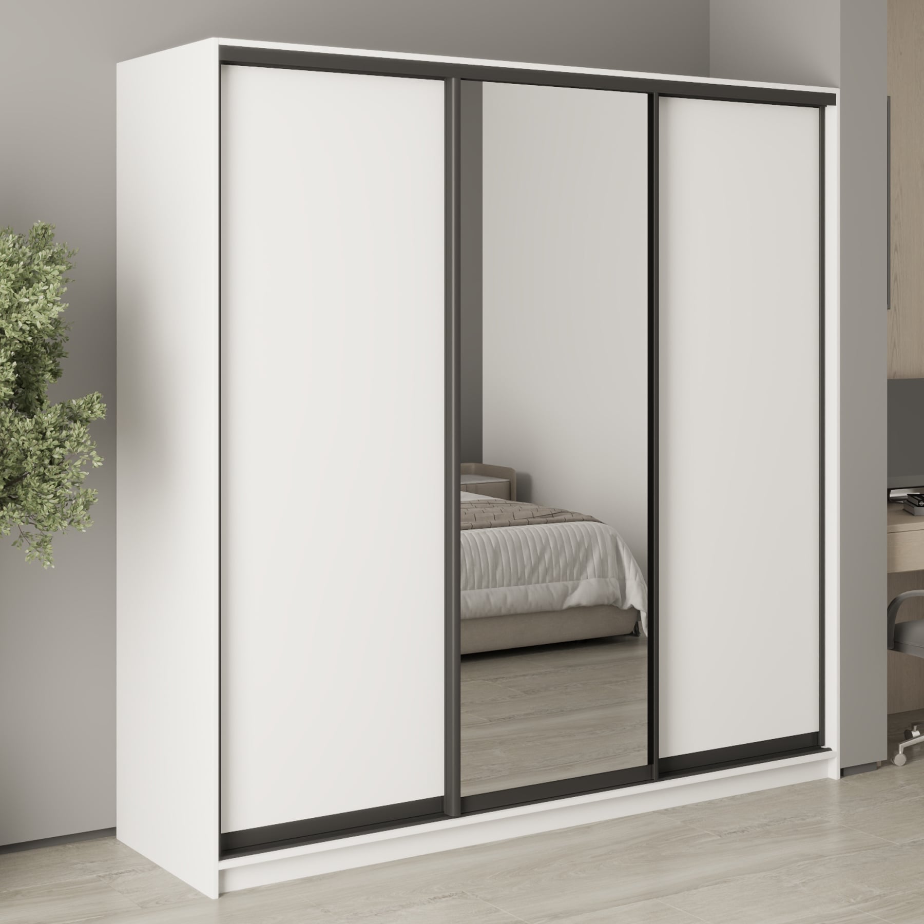 Шкаф-купе трехдверный Mebel Star Стандарт BG MBS-8331 210х45х210 см Аляска белый (1007742) Шкаф-купе трехдверный Mebel Star Стандарт BG MBS-8331 210х45х210 см Аляска белый (1007742)