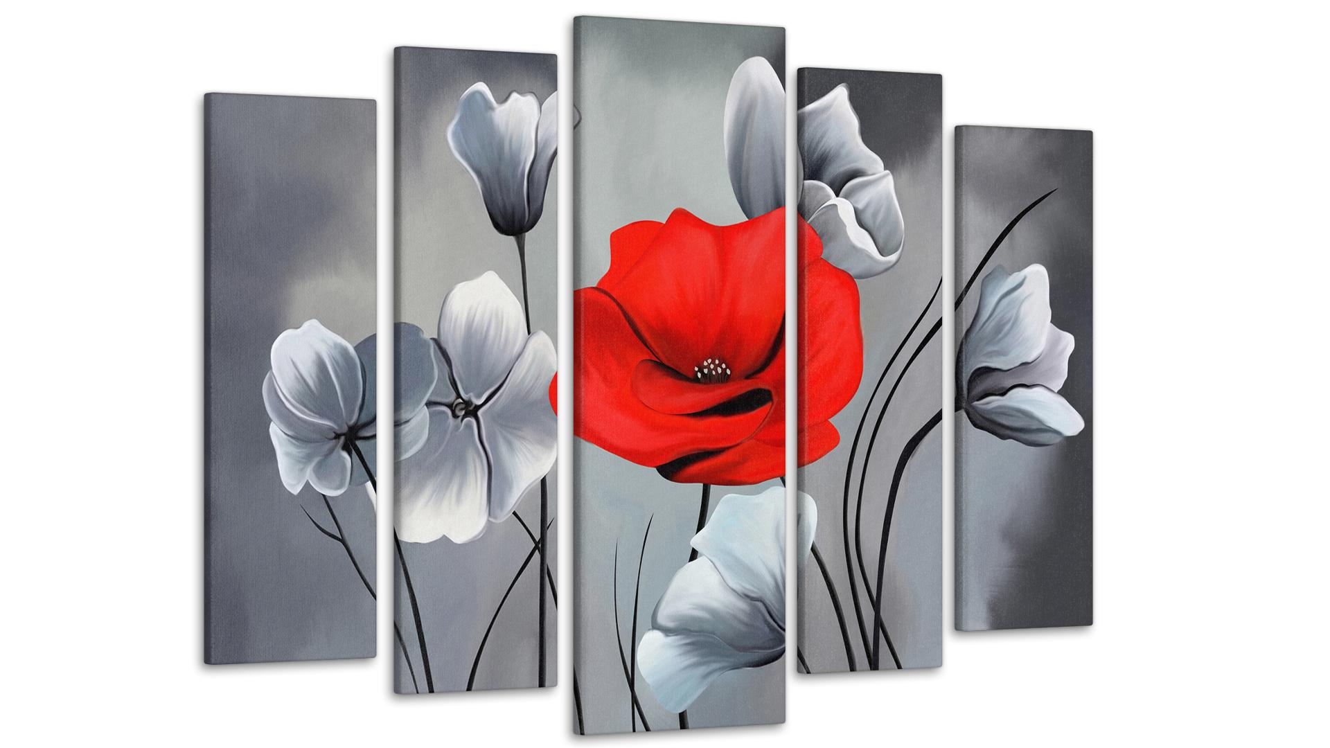 Модульная картина Абстракция Маки 80х118 см (Art-151_5)