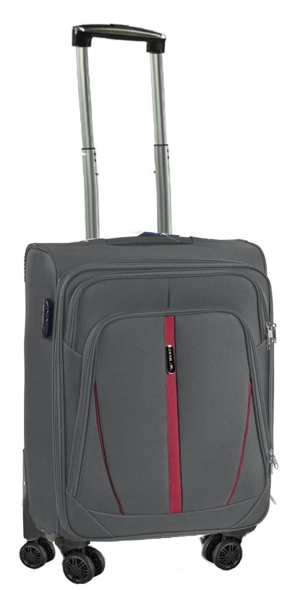 Чемодан тканевый Wings 1706 малый 4 колеса Серый Vt00036