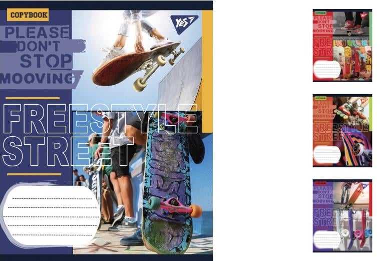 Зошити учнівські у лінійку YES Freestyle street 24 арк. 20 шт. в уп. (MTT-148349)