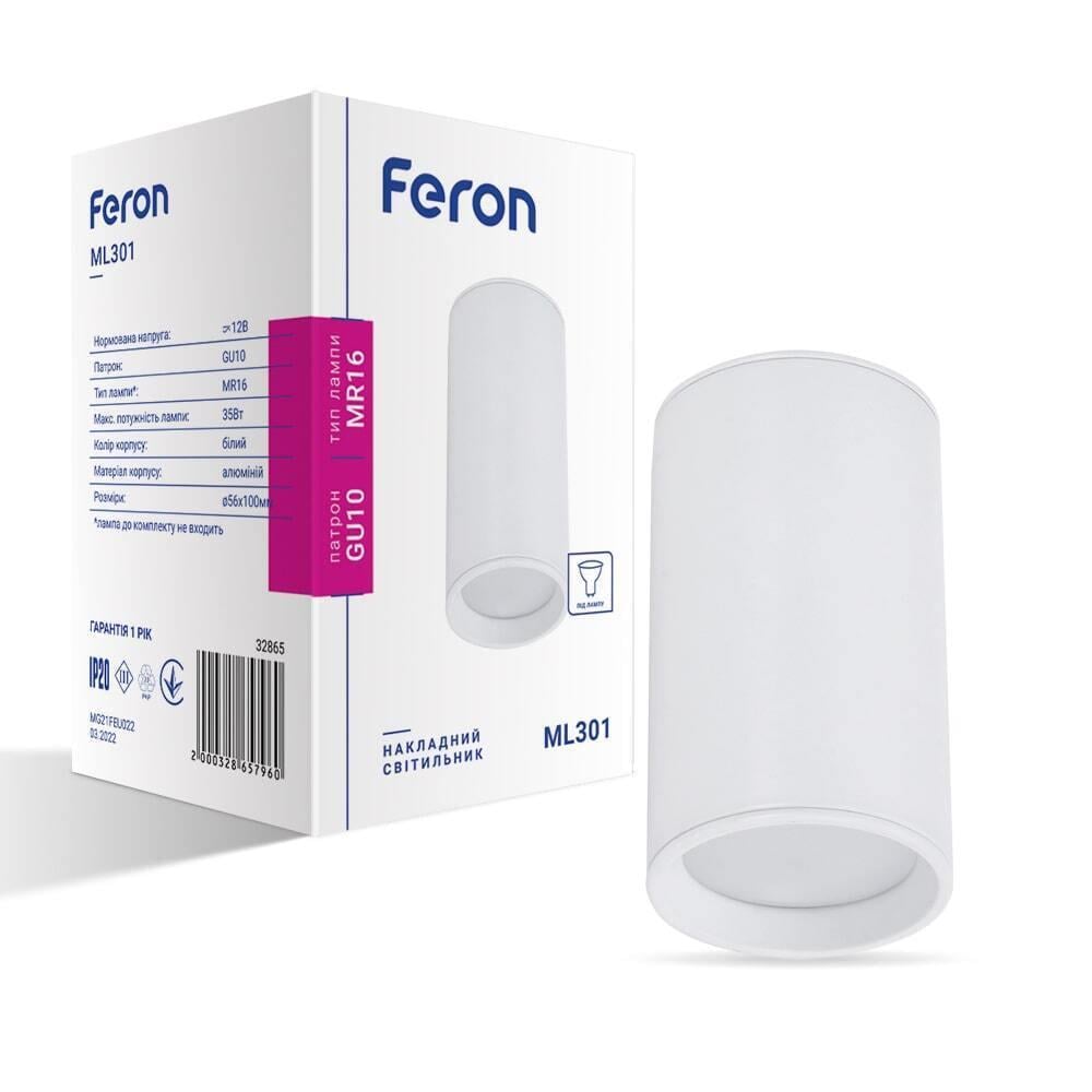 Светильник накладной Feron ML301 под цоколь GU10 Белый (15113)