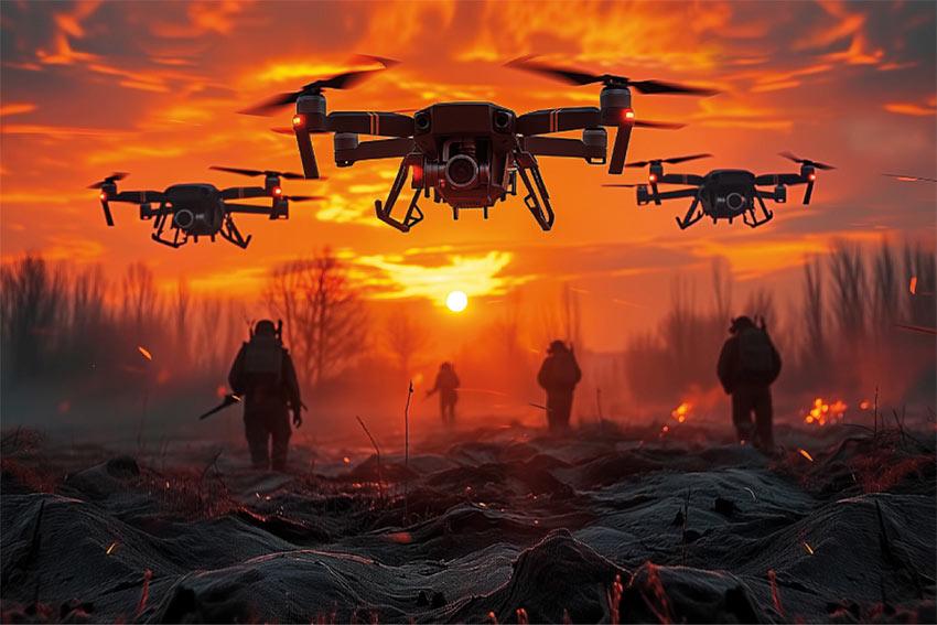 Флаг Дроны флажная сетка 135х90 см