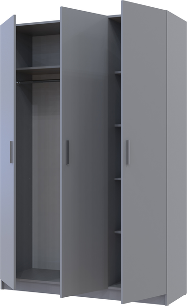Шафа для одягу Doros Промо 3 ДСП 135х48х204 см Сірий (26506108)