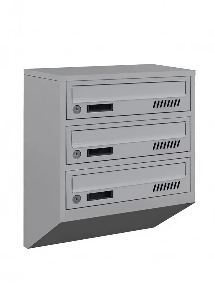 Почтовый ящик Галиндустрия E1-03-А металлический с декоративной перфорацией на 3 квартиры 390x475x200 мм Серый (150-119-000004661) Почтовый ящик Галиндустрия E1-03-А металлический с декоративной перфорацией на 3 квартиры 390x475x200 мм Серый (150-119-000004661)