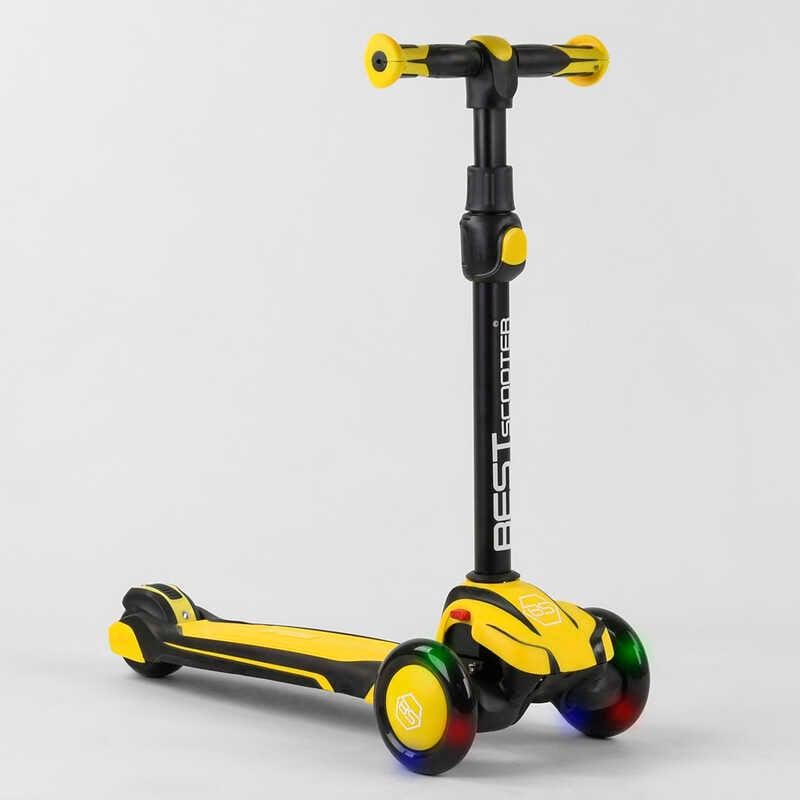 Самокат трехколесный Best Scooter MX-80204 MAXI 3 колеса PU со светом d 12 см