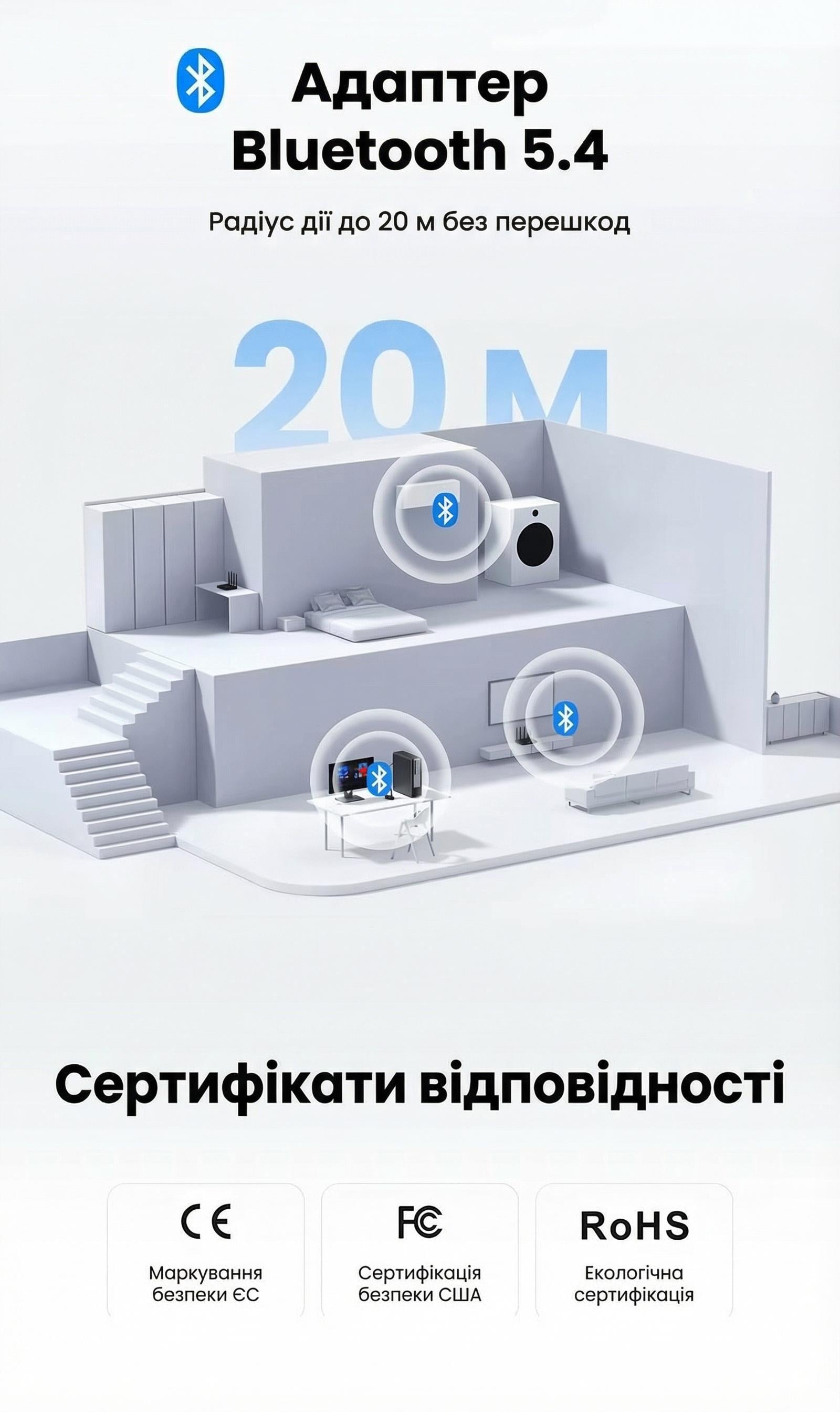 Адаптер Bluetooth UGREEN CM748 5.4/20 м/Windows Черный (45134) - фото 9 Адаптер Bluetooth UGREEN CM748 5.4/20 м/Windows Черный (45134) - фото 9