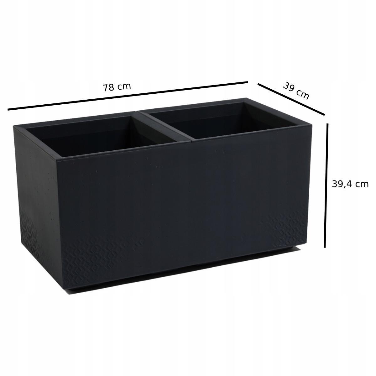 Вазон для цветов Lamela KARO квадратный 400x780x400 мм Антрацит (25419751841) - фото 3
