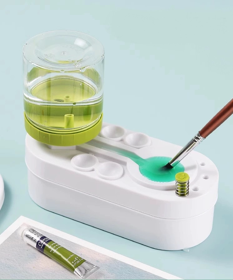 Стаканчик для рисования с палитрой фильтрацией и резервуаром для воды Green (000919) - фото 2 Стаканчик для рисования с палитрой фильтрацией и резервуаром для воды Green (000919) - фото 2