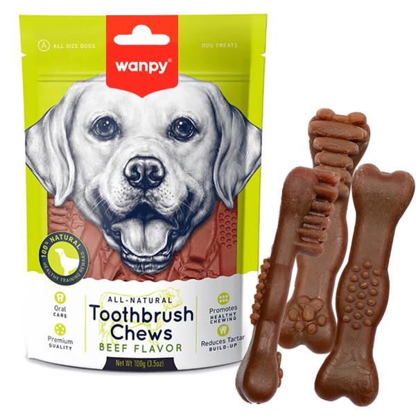 Лакомство жевательное Wanpy Toothbrush Chews Beef со вкусом говядины для собак (DB-16)